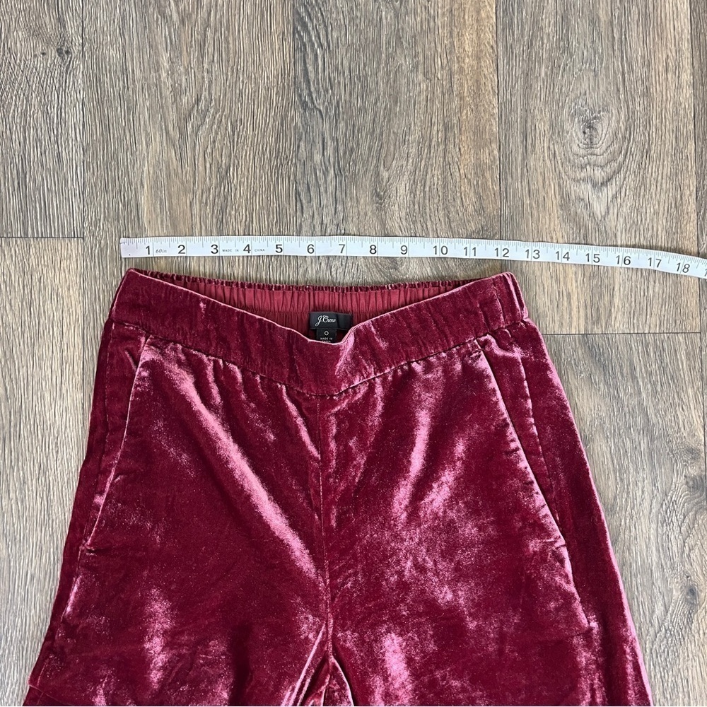 J.Crew Women’s Size 0 Crushed Velvet High Rise Cropped Wide Leg Trousers Pants - Picture 8 of 15